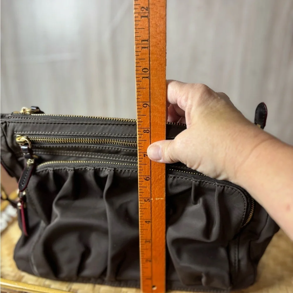 MZ Wallace Paige Nylon Chic Brown Crossbody Bag